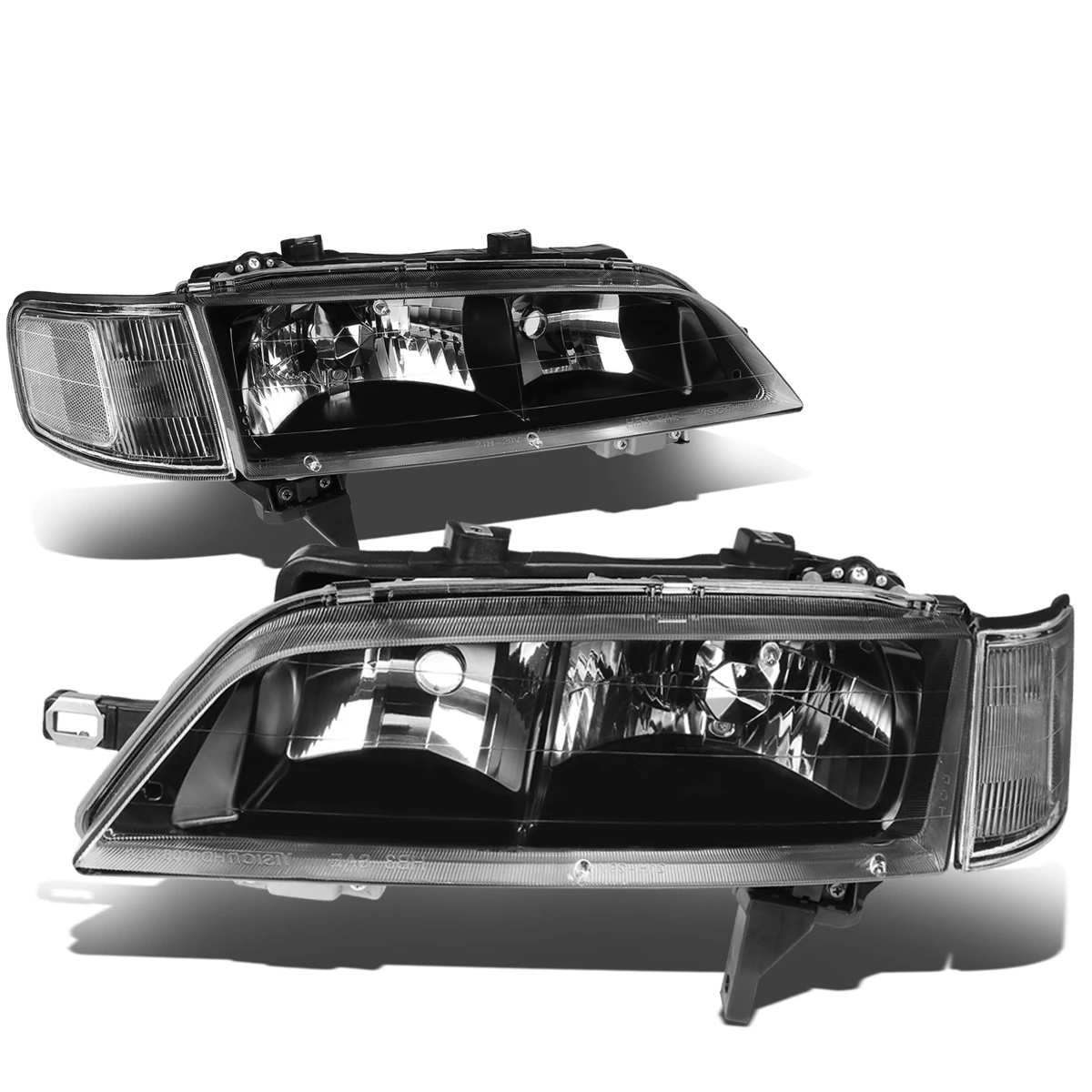 94-97 Honda Accord Black Housing Clear Corner Headlights 3 94-97 Honda Accord Black Housing Clear Corner Headlights - Image 3
