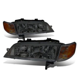 94-97 Honda Accord Factory Style Replacement Headlights - Smoked / Amber -High-Efficiency Car Light Store 94 97 honda accord factory style replacement headlights smoked amber 66
