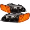 94-97 Honda Accord JDM Style Crystal Headlights With Corner Lens - Black