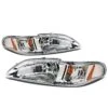 94-98 Ford Mustang 1-Piece Crystal Headlights - Chrome