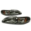 94-98 Ford Mustang 1-Piece Crystal Headlights - Smoked