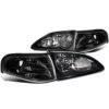 94-98 Ford Mustang Euro Style Crystal Headlights + Corner Lens - Black