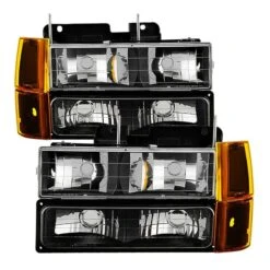 94-98 GMC C/K Series / Sierra / Suburban / Suburban / Yukon Headlights Set -Black