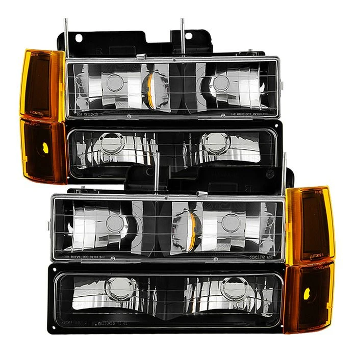 94-98 GMC C/K Series / Sierra / Suburban / Suburban / Yukon Headlights Set -Black 1 94-98 GMC C/K Series / Sierra / Suburban / Suburban / Yukon Headlights Set -Black