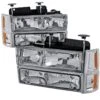 94-98 GMC C10 Yukon Sierra Suburban 8-Piece Headlights - Chrome