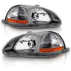 96-98 Honda Civic Factory-Style Headlights - Gun Metal