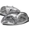 96-98 Honda Civic JDM Style Crystal Headlights - Chrome
