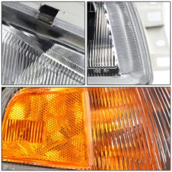 97-01 Mitsubishi Mirage 4Dr Sedan Factory Style Replacement Headlights - Chrome / Amber -High-Efficiency Car Light Store 97 01 mitsubishi mirage 4dr sedan factory style replacement headlights chrome amber 88