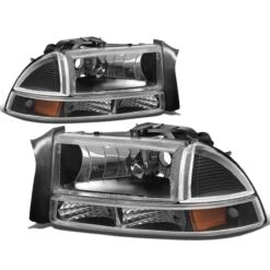 97-03 Dodge Dakota / 98-03 Durango 4pcs Replacement Headlights Set - Black