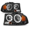97-03 Dodge Dakota / Durango Angel Eye Halo Crystal Headlights - Black