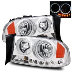 97-03 Dodge Dakota / Durango Angel Eye Halo Crystal Headlights - Chrome