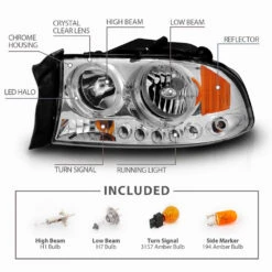 97-03 Dodge Dakota / Durango Angel Eye Halo Crystal Headlights - Chrome -High-Efficiency Car Light Store 97 03 dodge dakota durango angel eye halo crystal headlights chrome 186