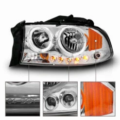 97-03 Dodge Dakota / Durango Angel Eye Halo Crystal Headlights - Chrome -High-Efficiency Car Light Store 97 03 dodge dakota durango angel eye halo crystal headlights chrome 189
