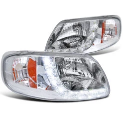 97-03 Ford F150 / Expedition Euro Style LED DRL Crystal Headlights - Chrome