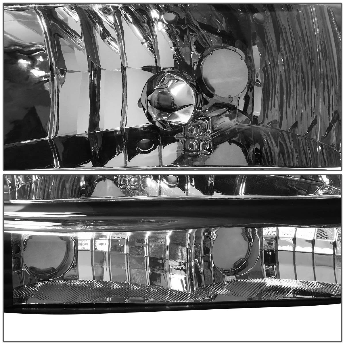 97-04 Dodge Dakota 1-Piece Replace Crystal Headlights - Black 2 97-04 Dodge Dakota 1-Piece Replace Crystal Headlights - Black - Image 2