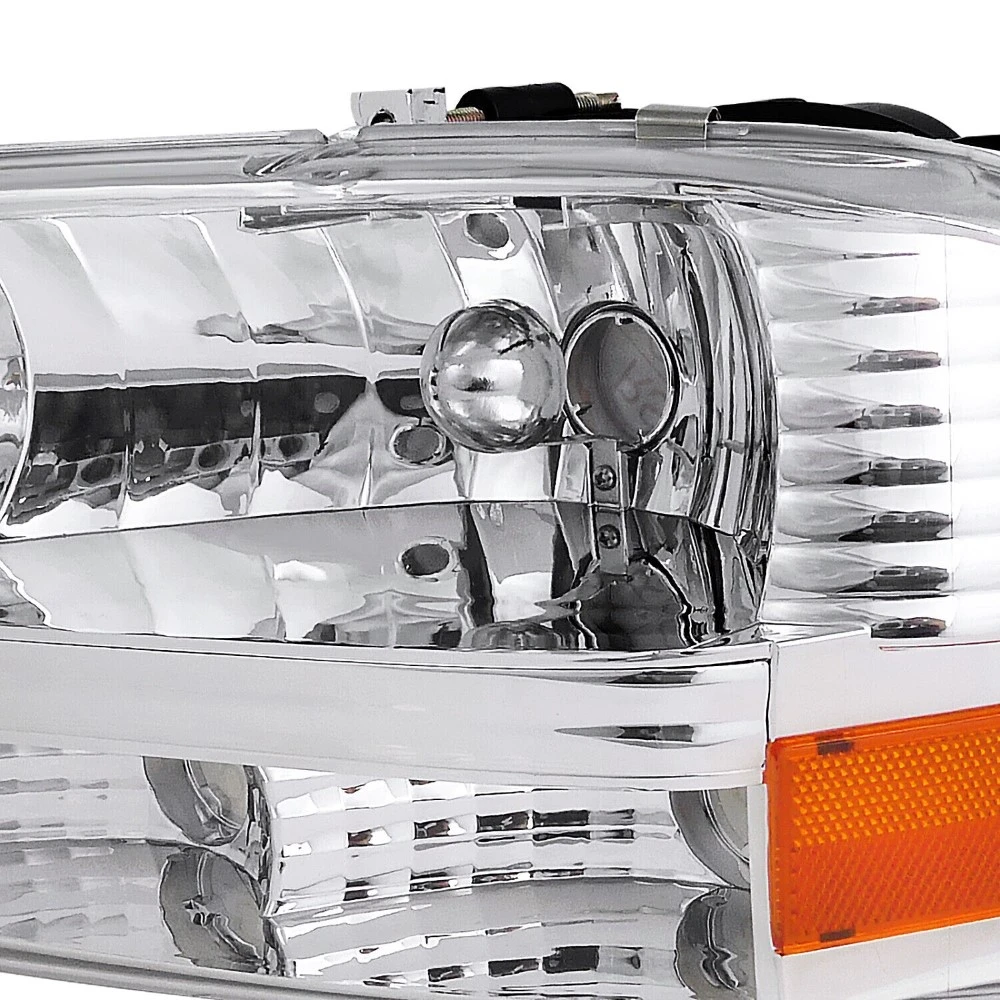 1997-2004 Dodge Dakota/Durango 1PC Reflector Headlight - Chrome Housing 4 1997-2004 Dodge Dakota/Durango 1PC Reflector Headlight - Chrome Housing - Image 4