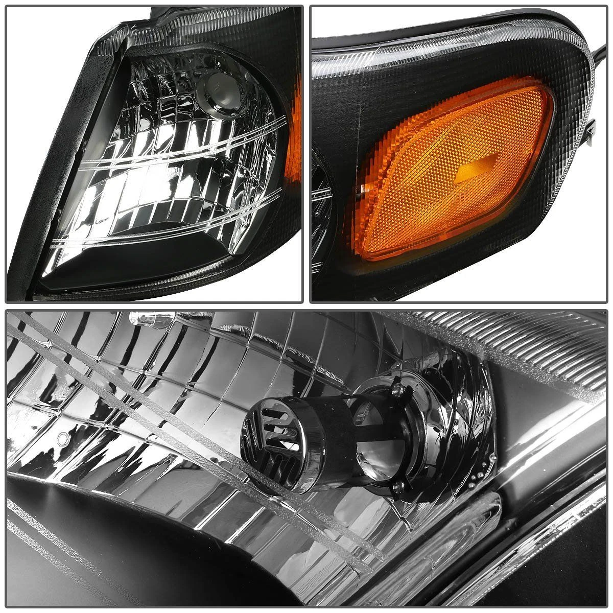 97-05 Chevy Venture / Pontiac Montana Replacement Crystal Headlights - Black 2 97-05 Chevy Venture / Pontiac Montana Replacement Crystal Headlights - Black - Image 2