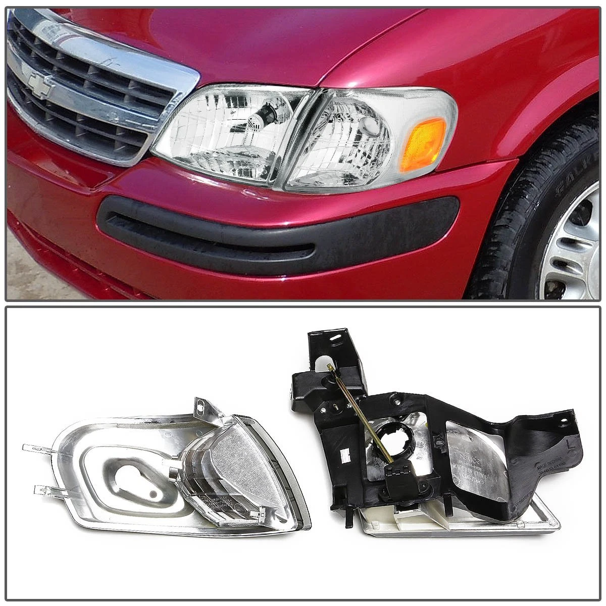 97-05 Chevy Venture / Pontiac Montana Replacement Crystal Headlights - Chrome 3 97-05 Chevy Venture / Pontiac Montana Replacement Crystal Headlights - Chrome - Image 3