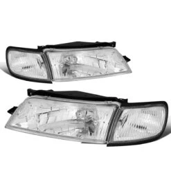 97-99 Nissan Maxima Factory Style Replacement Headlights - Chrome / Clear