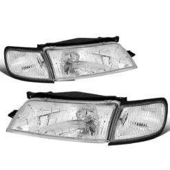 97-99 Nissan Maxima Factory Style Replacement Headlights - Chrome / Clear -High-Efficiency Car Light Store 97 99 nissan maxima factory style replacement headlights chrome clear 79