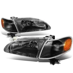 98-00 Toyota Corolla Factory Style Replacement Headlights - Black / Amber