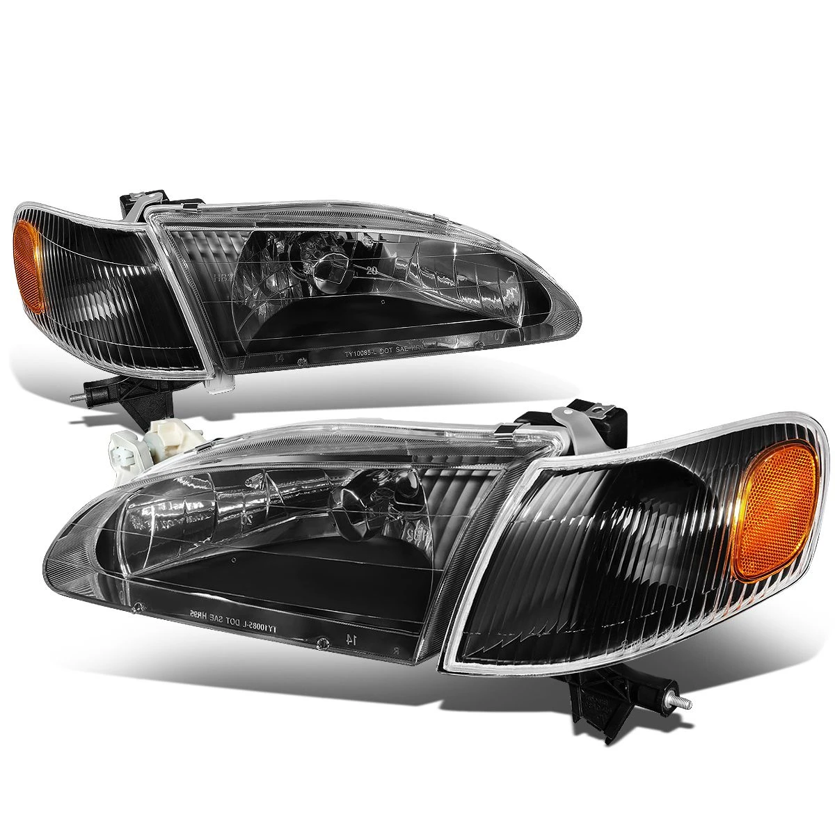 98-00 Toyota Corolla Factory Style Replacement Headlights - Black / Amber 1 98-00 Toyota Corolla Factory Style Replacement Headlights - Black / Amber