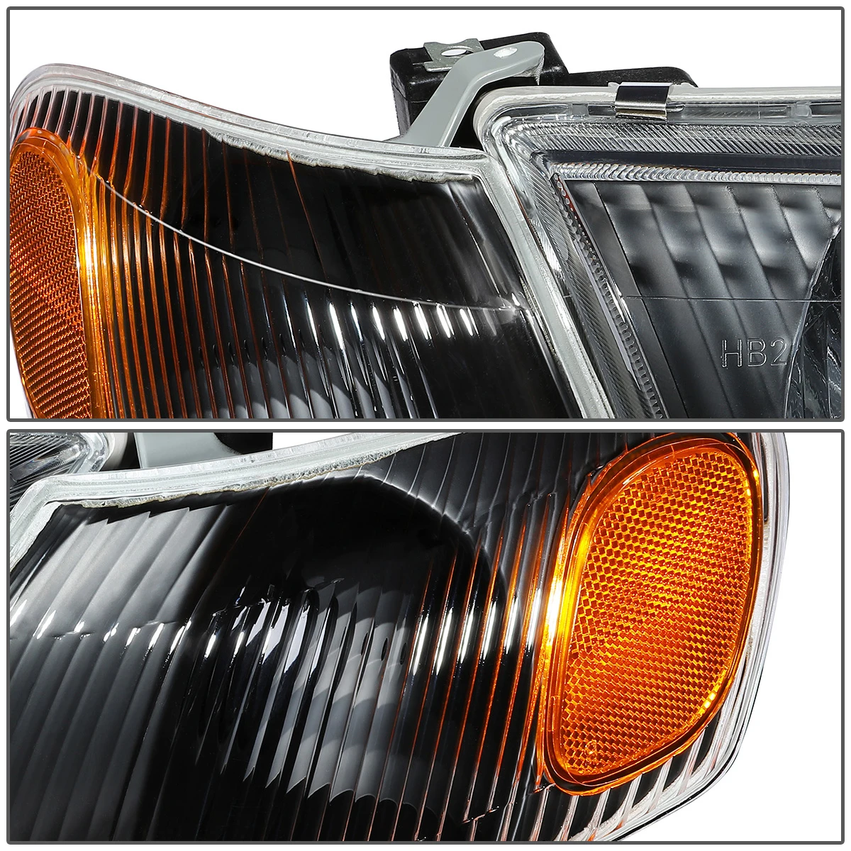 98-00 Toyota Corolla Factory Style Replacement Headlights - Black / Amber 6 98-00 Toyota Corolla Factory Style Replacement Headlights - Black / Amber - Image 6
