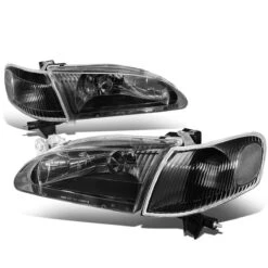 98-00 Toyota Corolla Factory Style Replacement Headlights - Black / Clear