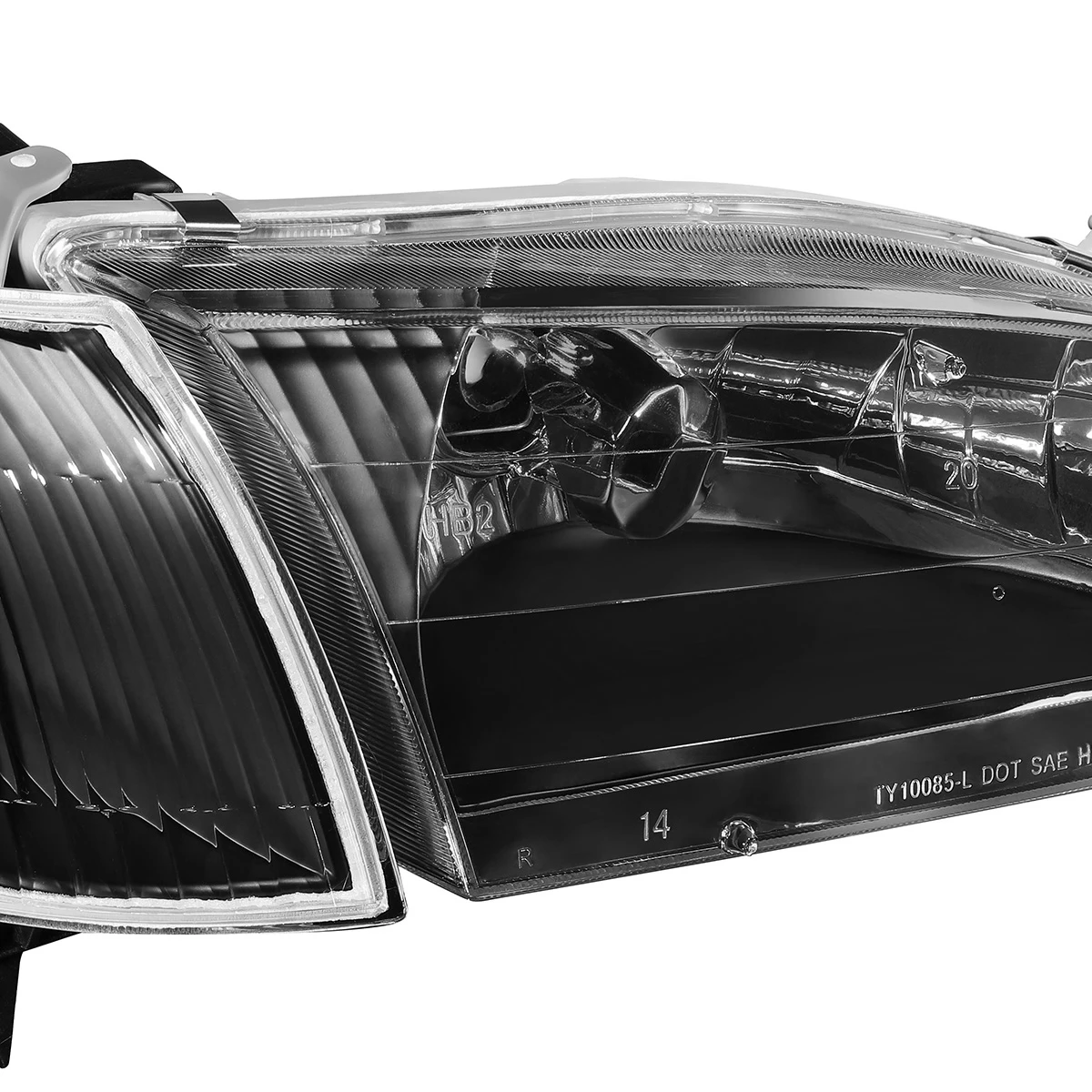 98-00 Toyota Corolla Factory Style Replacement Headlights - Black / Clear 5 98-00 Toyota Corolla Factory Style Replacement Headlights - Black / Clear - Image 5