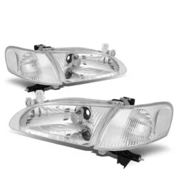 98-00 Toyota Corolla Factory Style Replacement Headlights - Chrome / Clear