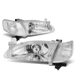 98-00 Toyota Corolla Factory Style Replacement Headlights - Chrome / Clear -High-Efficiency Car Light Store 98 00 toyota corolla factory style replacement headlights chrome clear 79