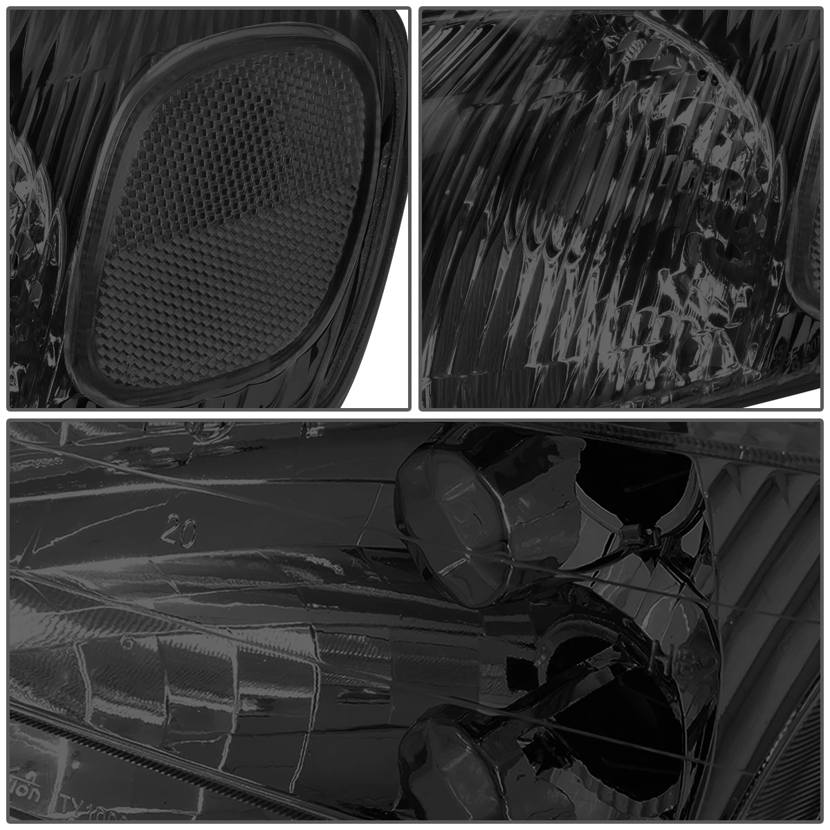 98-00 Toyota Corolla Factory Style Replacement Headlights - Smoked Lens / Clear 6 98-00 Toyota Corolla Factory Style Replacement Headlights - Smoked Lens / Clear - Image 6