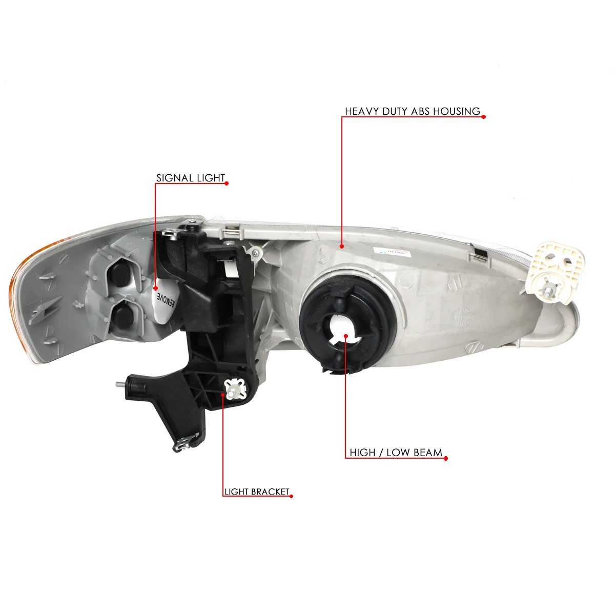 98-00 Toyota Corolla Factory Style Replacement Headlights - Smoked Lens / Clear 8 98-00 Toyota Corolla Factory Style Replacement Headlights - Smoked Lens / Clear - Image 8