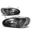 98-01 Kia Sephia Factory Style Replacement Headlights - Black / Clear