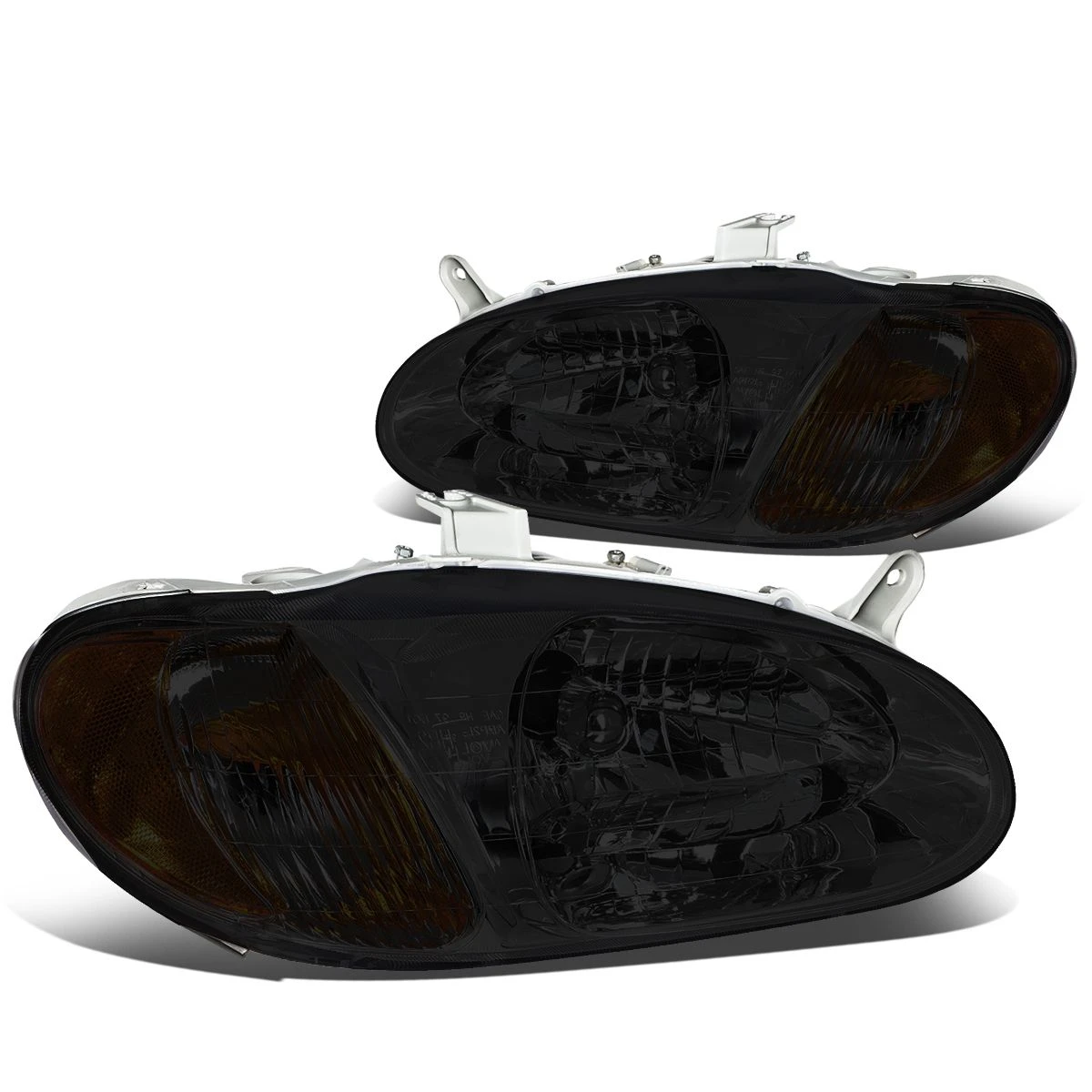 98-01 Kia Sephia Factory Style Replacement Headlights - Smoked / Amber 2 98-01 Kia Sephia Factory Style Replacement Headlights - Smoked / Amber - Image 2