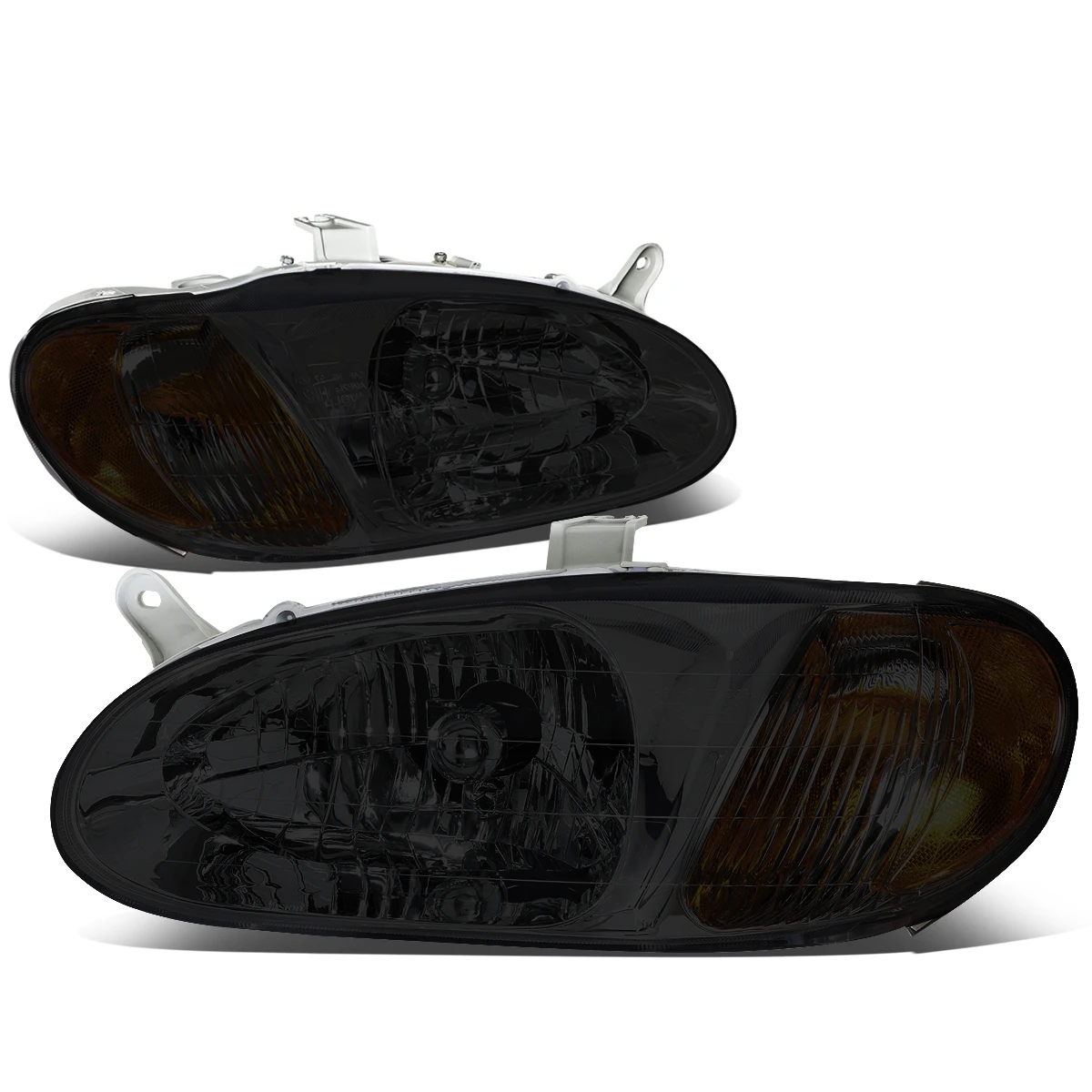 98-01 Kia Sephia Factory Style Replacement Headlights - Smoked / Amber 3 98-01 Kia Sephia Factory Style Replacement Headlights - Smoked / Amber - Image 3