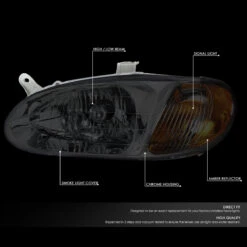 98-01 Kia Sephia Factory Style Replacement Headlights - Smoked / Amber 12 98-01 Kia Sephia Factory Style Replacement Headlights - Smoked / Amber -High-Efficiency Car Light Store 98 01 kia sephia factory style replacement headlights smoked amber 85