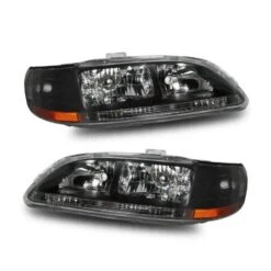 98-02 Honda Accord 2/4dr Crystal Replacement Headlights - Black