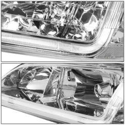 98-02 Honda Accord LED DRL Strip Crystal Headlights - Chrome Clear -High-Efficiency Car Light Store 98 02 honda accord led drl strip crystal headlights chrome clear 142