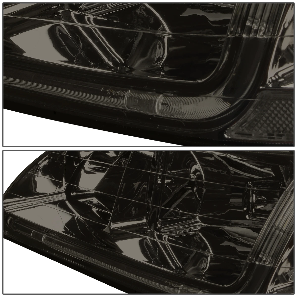 98-02 Honda Accord LED DRL Strip Crystal Headlights - Smoked Clear 5 98-02 Honda Accord LED DRL Strip Crystal Headlights - Smoked Clear - Image 5