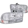 98-04 Chevy S10 / Blazer Replacement Crystal Headlights - Chrome Amber