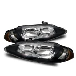 98-04 Dodge Intrepid 1 Piece Euro Style Crystal Headlights - Black
