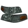 98-11 Ford Crown Victoria Replacement Crystal Headlights + Corner - Smoked