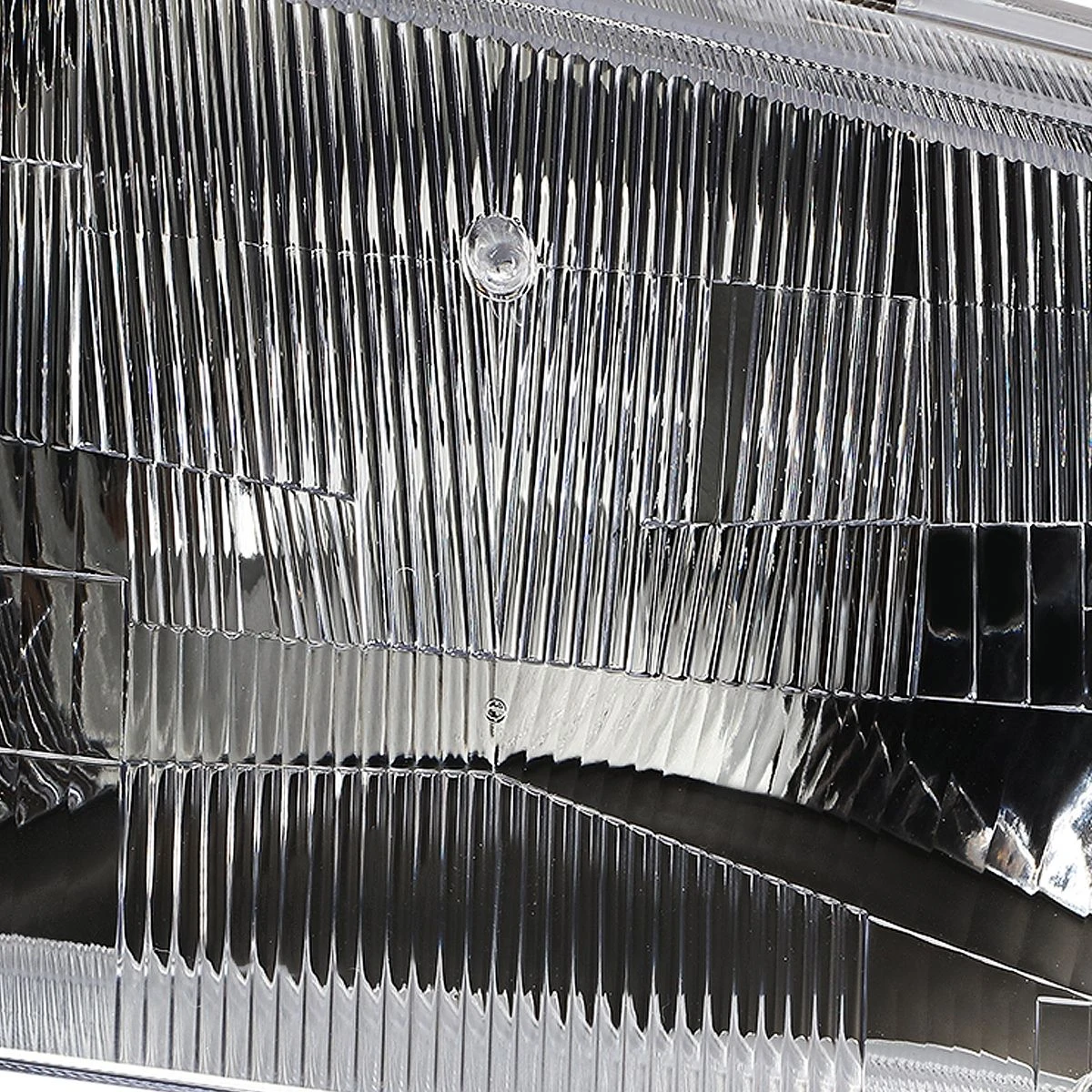 98-99 Mazda 626 4Pcs Black Fluted Lens Headlights + Clear Corner Lights 2 98-99 Mazda 626 4Pcs Black Fluted Lens Headlights + Clear Corner Lights - Image 2