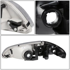 98-99 Mazda 626 4Pcs Black Fluted Lens Headlights + Clear Corner Lights 12 98-99 Mazda 626 4Pcs Black Fluted Lens Headlights + Clear Corner Lights -High-Efficiency Car Light Store 98 99 mazda 626 4pcs black fluted lens headlights clear corner lights 106