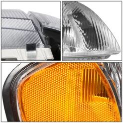 98-99 Mazda 626 4Pcs Chrome Fluted Lens Headlights + Amber Corner Lights 11 98-99 Mazda 626 4Pcs Chrome Fluted Lens Headlights + Amber Corner Lights -High-Efficiency Car Light Store 98 99 mazda 626 4pcs chrome fluted lens headlights amber corner lights 110