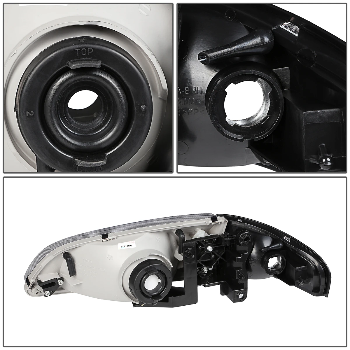 98-99 Mazda 626 4Pcs Chrome Fluted Lens Headlights + Amber Corner Lights 4 98-99 Mazda 626 4Pcs Chrome Fluted Lens Headlights + Amber Corner Lights - Image 4