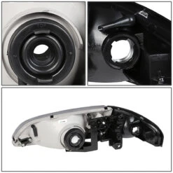 98-99 Mazda 626 4Pcs Chrome Fluted Lens Headlights + Clear Corner Lights -High-Efficiency Car Light Store 98 99 mazda 626 4pcs chrome fluted lens headlights clear corner lights 106