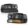 99-02 Chevy Silverado / Tahoe / Suburban Crystal Headlights + LED Bumper - Smoked