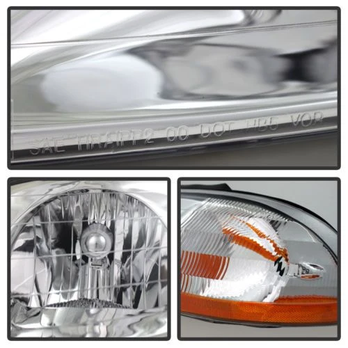 99-03 Ford Windstar Replacement Crystal Headlights - Chrome 2 99-03 Ford Windstar Replacement Crystal Headlights - Chrome - Image 2